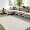 thumbnail image 2 of Cream Geometric Area Rugs for Living Room Washable Rugs Boho Moroccan Area Rug Soft Neutral Geometric Bohemian Carpet Distressed Indoor Rug for Bedroom Dining Room Office Foldable Nonslip Rug, 2 of 9
