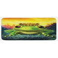 thumbnail image 1 of Animal Kitchen Mat, Frog Prince with Golden Yellow Crown on Rocks Soul Mates Illustration, Plush Decorative Kitchen Mat with Non Slip Backing, 47" X 19", Green Yellow, by Ambesonne, 1 of 1