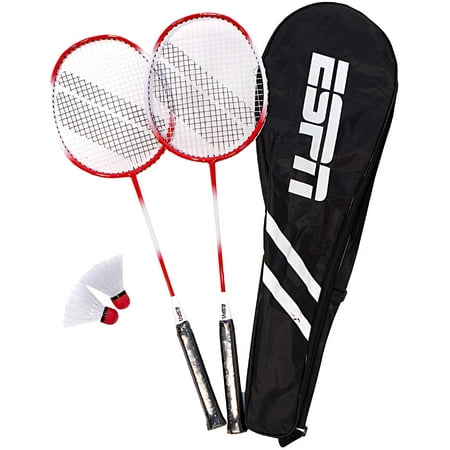 ESPN 2-Player One-Piece Aluminum Alloy Badminton Racket Set with Carry Bag, Lightweight, Two racquets and two (The Best Badminton Player)