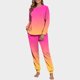 thumbnail image 1 of Conjunto de pijama informal de invierno para mujer, de doble cara, con cuello redondo estampado, manga larga, top anudado a mano, pantalones con cordón ajustable, ropa de casa, blusa de poliéster., 1 of 7
