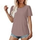 thumbnail image 4 of Suéter de maternidad,Camiseta de color liso para mujer, cuello redondo, manga corta, mezcla de algodón suave, transpirable, informal, para uso diario, sopatenor, 4 of 8