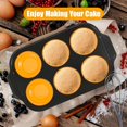 thumbnail image 5 of 6 Cups Silicone Muffin Pans for Baking with Metal Frame, Egg Bite Molds, Cupcake Pans Regular Size, Muffin Tins Easy to Pop Nonstick Non Toxic Bakeware for Oven Dishwasher Safe,Yellow, 5 of 9