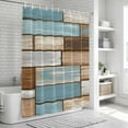 thumbnail image 5 of Blue Beige Brown Vintage Shower Curtain Set - Extra Long 72" x 96" Washable Bathtub Curtain with 12 Hooks, Retro Farmhouse Elegant Pastoral Waterproof Fabric Stall Shower Curtains for Bathroom Décor, 5 of 6
