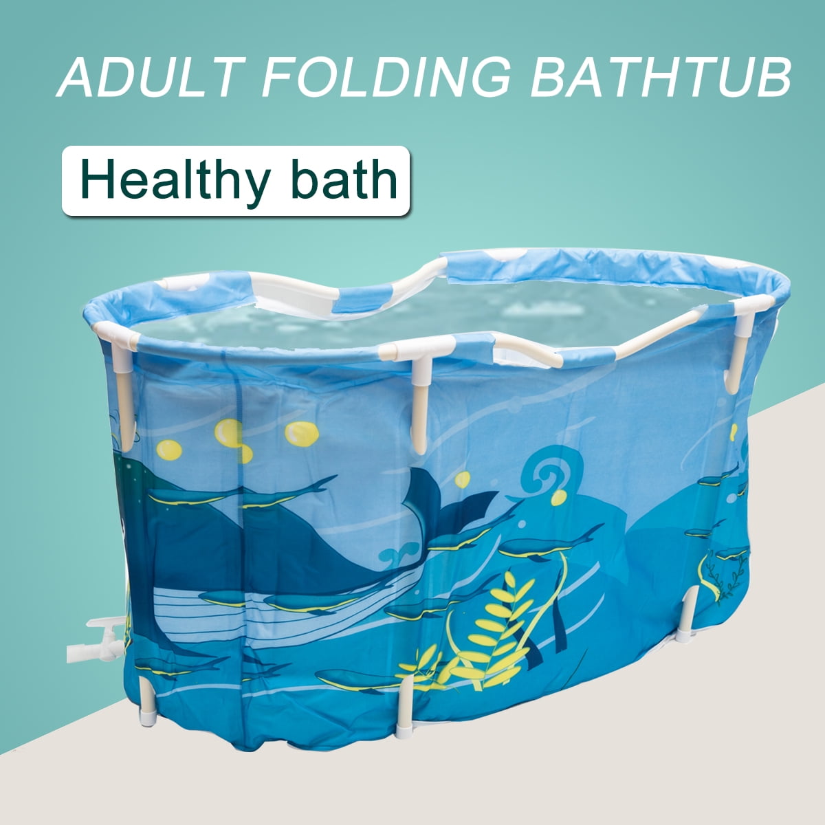 TABODD Protable Thickened PVC 120cm Bathtub, Folding Bath Sauna