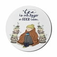 thumbnail image 1 of Saying Mouse Pad for Computers, Tea Lover Themed Message Girl Wrapped in Blanket and Warm Drink Art Cartoon, Round Non-Slip Thick Rubber Modern Gaming Mousepad, 8" Round, Multicolor, by Ambesonne, 1 of 2