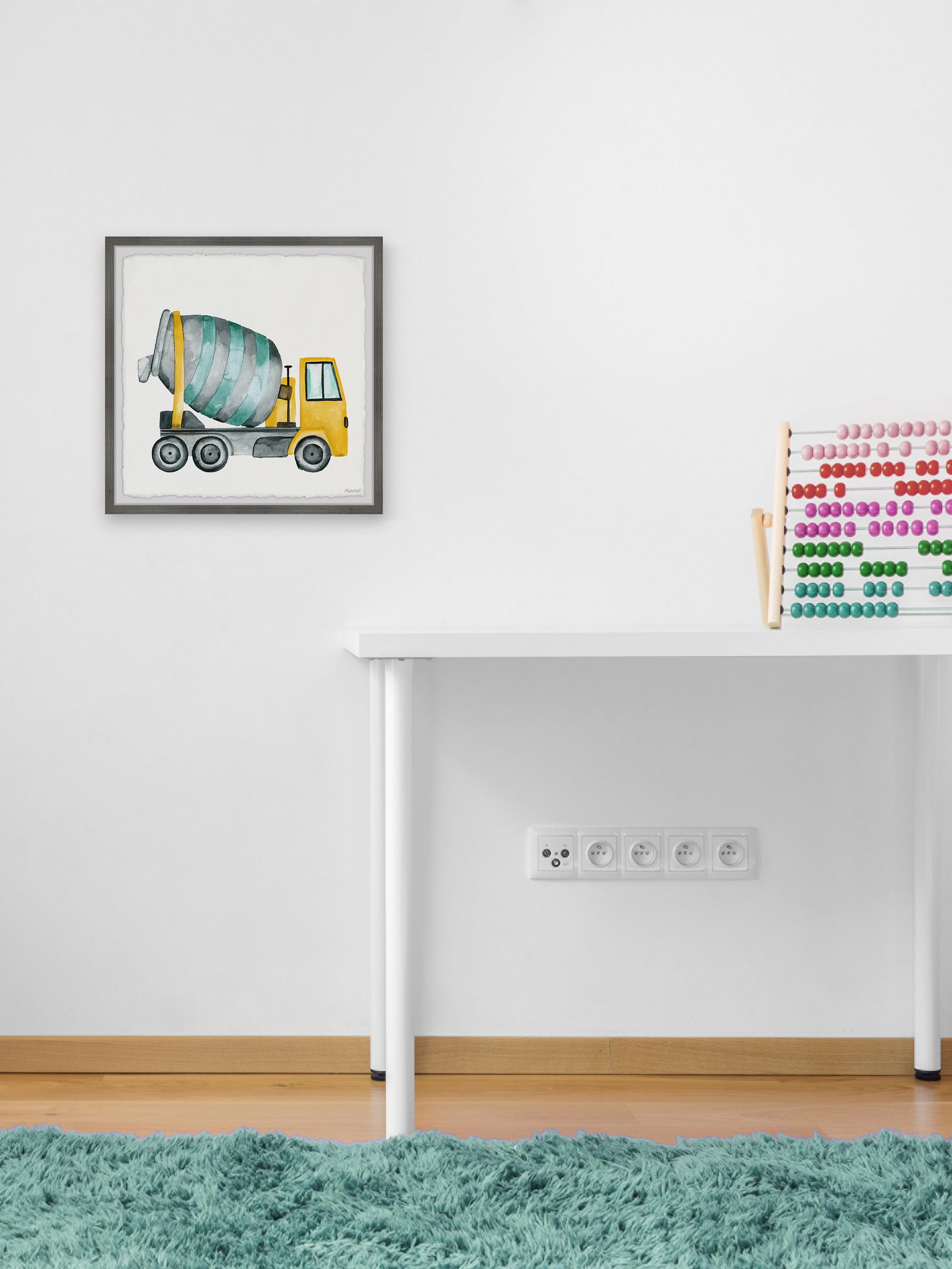 Marmont Hill Cement Mixer Truck Framed Wall Art