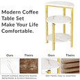 thumbnail image 4 of LinkRomat Coffee Table Sets 3 Pieces, Faux Marble Semicircle Tabletop and 2 Rectangular Coffee Tables, Modern Entryway Set, Console Set Tables for Living Room, 4 of 9