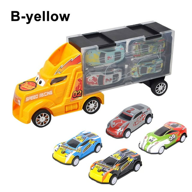Car Model Container Truck Inertia Metal Car Diecast Model Birthday Gift Toy for Boy Kids