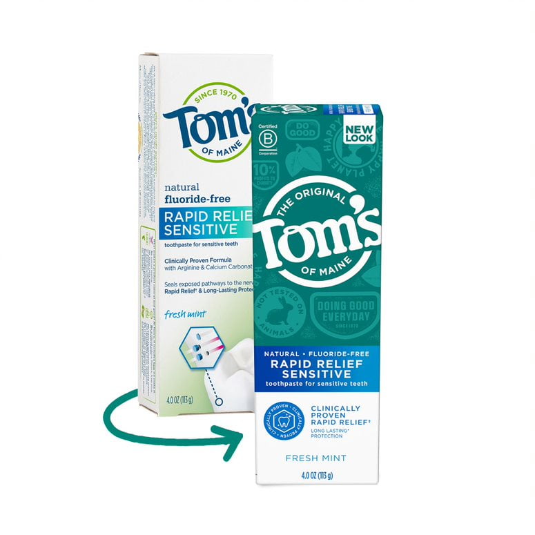 Tom's of Maine Rapid Relief Sensitive FluorideFree Natural Toothpaste