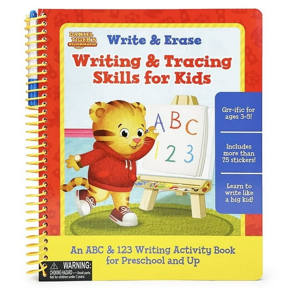 Daniel Tiger Write & Erase Writing & Tracing Skills for Kids, (Spiral-Bound)