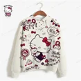 thumbnail image 2 of Sudaderas de mujer 2024, suéteres coreanos dulces de cuello redondo, sudaderas gruesas de otoño e invierno de color caramelo, ropa de mujer de HELLO KITTY, 2 of 5