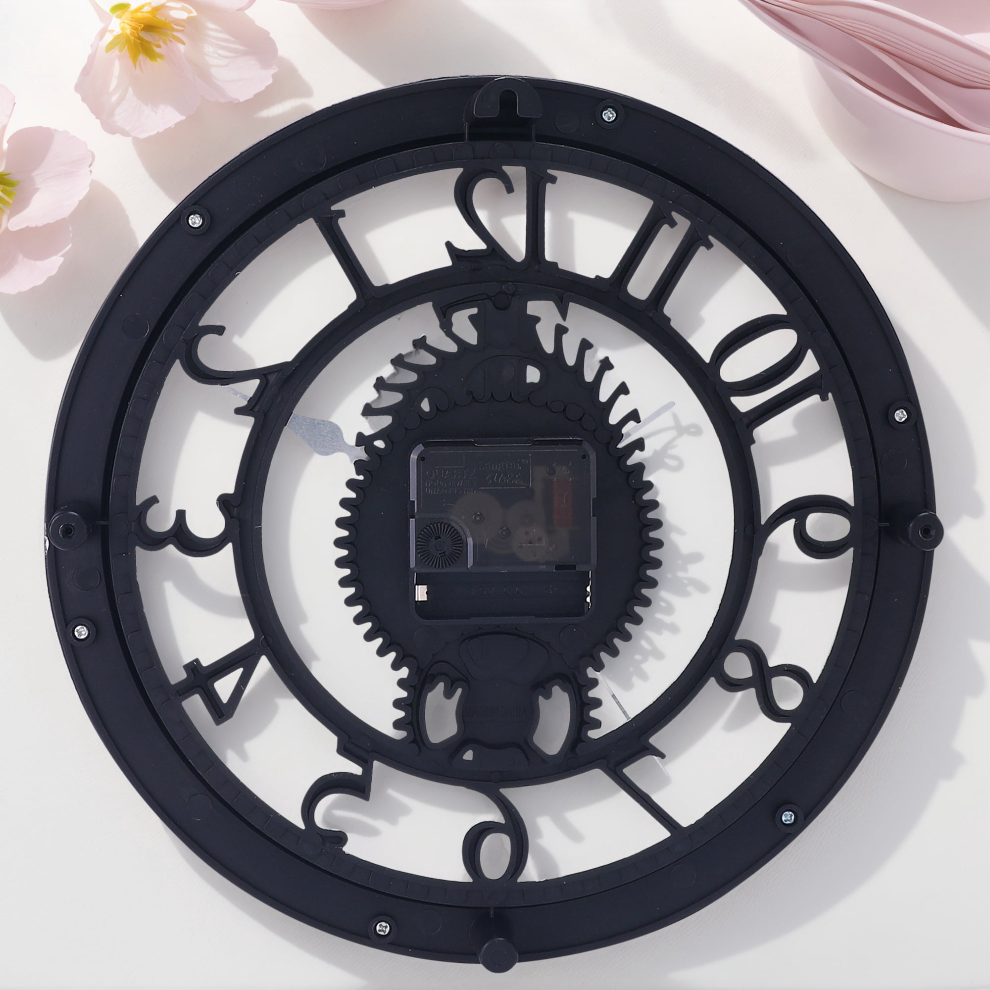 Rustic Farmhouse Gear Clock with Moving Gears Wall Clock Industrial Steampunk Unique for Home Living Room Office Decor Gold 11 Inch
