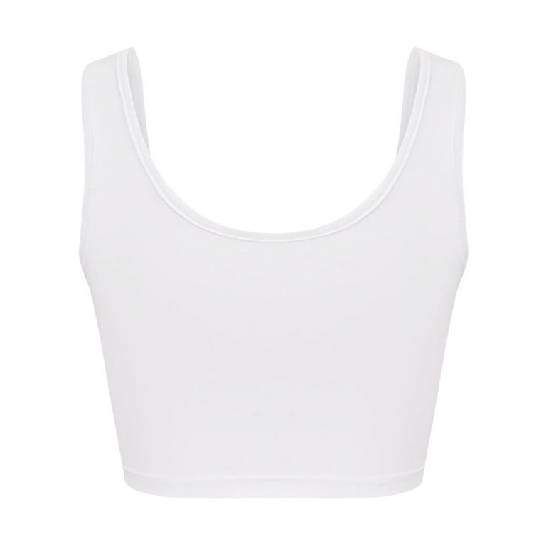JDEFEG Sleeveless Cotton Women's U Veck Sleeveless Unique Slim Fit Cut Out  Tank Crop Top Crop Tops for Teenagers Girls Undershirts Polyester White Xl  