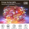 thumbnail image 3 of Cadena de luces LED, 20 m, 200 LED, USB, resistente al agua, IP65, multicolor, para exteriores, interiores, bodas, Navidad, San Valentín, fiestas de cumpleaños, 3 of 4