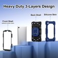 thumbnail image 3 of SaniMore Case for Samsung Galaxy Tab A7 Lite 8.7 inch 2021 Model (SM-T220/T225), Shockproof Shoulder Strap 360° Rotating Handle Bracket Pencil Holder Tri-layer Hybird Anti-drop Kids Shell, Black+Navy, 3 of 9