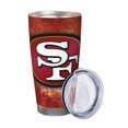 thumbnail image 2 of Taza térmica duradera de acero inoxidable 304 con tema del equipo de fútbol SF 49erss con tapa y pajita Taza térmica de acero inoxidable de 20 oz Taza para automóvil Adecuada para bebidas frías y, 2 of 8