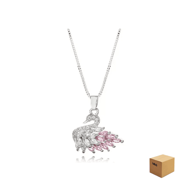 Joyería Mujer Collar De Plata Collares Cisne Dijes Lab.G, Plateado