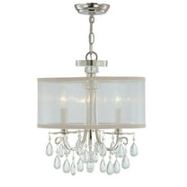 Three Light Chandelier In Minimalist Style 14 Inches Wide By 17 Inches High-Polished Chrome Finish -Traditional Installation Crystorama Lighting