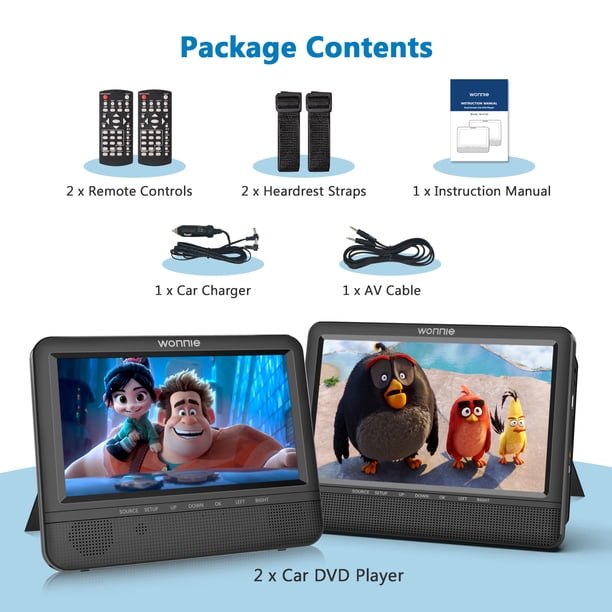 Wonnie Car Portable DVD Player, 7