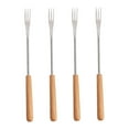 thumbnail image 5 of PTOOTP Set of 4 Stainless Steel Fondue Forks with Colorful Wooden Handles for BBQ, Cheese Dipping, and Party Entertaining, 5 of 8