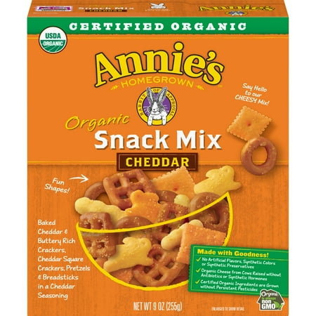 Cheddar Pretzel - Annie's Organic Cheddar Snack Mix Crackers & Pretzels 9 oz