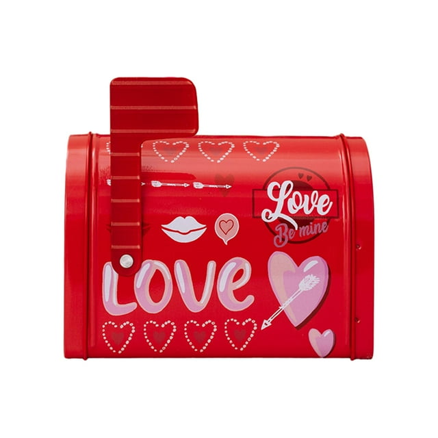 Caja de regalo vacía para el buzón de San Valentín, ideal para galletas, chocolates y pasteles. Rojo