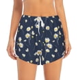 thumbnail image 2 of Xecao's Daisies Flowers for a double-layer running short for women, perfect for gym, tennis, and more, featuring a convenient pocket., 2 of 9