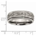 thumbnail image 5 of Titanium Ridged Edge 8mm Laser Design Brushed & Polished Band, 5 of 9