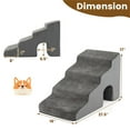 thumbnail image 3 of Pefilos 27" Pet Stairs for Small Dogs with Arch, 4-Step Dog Ramp for Beds and Couch, Non-Slip Balanced Indoor Step, Gray, 3 of 11