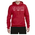 thumbnail image 2 of Eat Sleep Game Video Gamer Gift Fan Pop Culture Unisex Graphic Hoodie Sweatshirt, Red, Large, 2 of 3