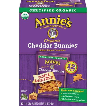 Annie's Organic Cheddar Bunnies Snack Crackers 12 (Best Snacks For Teens)