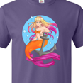 thumbnail image 4 of Inktastic Nautical Orange and Pink Mermaid Sitting on Anchor T-Shirt, 4 of 5