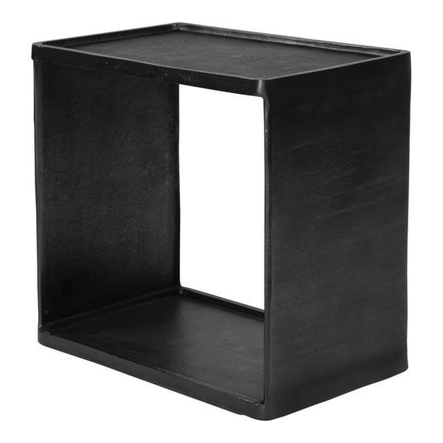 Uttermost Derwent Contemporary Aluminum Side Table in Dark Nickel