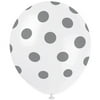 Unique Industries Latex 16.0" White Polka Dot Balloons, 6 Count