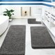 thumbnail image 4 of Juego de alfombras de baño suaves y antideslizantes de espuma viscoelástica: alfombra de baño absorbente con felpa de terciopelo para baño, lavadero o sala de estar., 4 of 6