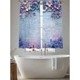 thumbnail image 5 of Purple Flowers Sheer Curtains 63 Inch Length 2 Panels Set, Vintage Blue Mottled Walls Pastoral Voile Window Treatment Rod Pocket Curtains Sheers Drapes for Bedroom/Living Room/Kitchen 52x"63"x2, 5 of 7