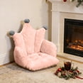 thumbnail image 1 of Crown-Shaped Plush Office Chair Cushion with Integrated Backrest for Lower Back Support and Comfort, 1 of 6