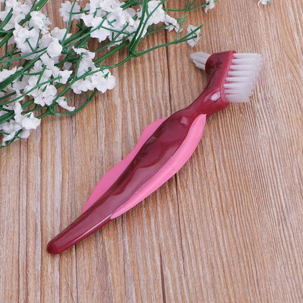 Cepillo de Dientes Duro Premium para Dentaduras Postizas de 6 Piezas, Cepillo de Limpieza, Cerdas Multicapa Y Cepillo Portátil de Doble Cara para Dentaduras Postizas