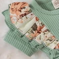 thumbnail image 5 of Avtoify Toddler Rompers, Toddler Girls Ruffle Floral Skirted Bodysuit Matching Bow Headband 2Pcs Outfit, 5 of 10
