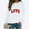 thumbnail image 2 of Tiqkatyck Valentine Shirts for Women, Women's 2024 Valentine's Day Sweatshirt Cute Heart Shaped Print Pullover Crewneck Long Sleeve Shirt, Valentine Sweatshirts for Women, Valentines Day Gifts White, 2 of 4
