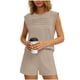 thumbnail image 1 of Mujeres de Color Sólido Manga Corta Delantera Plisada Cuello Redondo Y Pantalones Cortos para Yoga, Correr, Entrenamiento, Fitness Y Uso Diario, 1 of 8