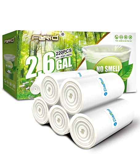 Small Clear Trash Bags - FORID 2.6 Gallon Garbage Bags Wastebasket Bin Liners 220 Count Plastic Trash Bags for Bathroom Bedroom Office Garbage Can (220 count)