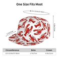 thumbnail image 2 of Flat Bill Trucker Hats for Women Men - Red Lobster print Adjustable Flat Baseball Cap Snapback Hats Dad Hats for Men, 2 of 7