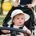 thumbnail image 4 of Zando UPF 50+ UV Sun Protection Bowknot Wide Brim Baby Sun Hat Adjustable Chin Strap Outdoor Girls Toddlers Cap Ivory White M, 4 of 6