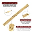 thumbnail image 4 of Uxcell Stainless Steel Watch Bands 16mm Double Pressing Butterfly Clasp Metal Solid Steel Chain Watch Strap, Gold Tone, 4 of 8