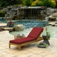 thumbnail image 2 of ARDEN Foam Outdoor Chaise Lounge Cushion, 21 x 72, made with ProFoam, Rain-proof, Fade Resistant, Ruby Red Leala, 2 of 9