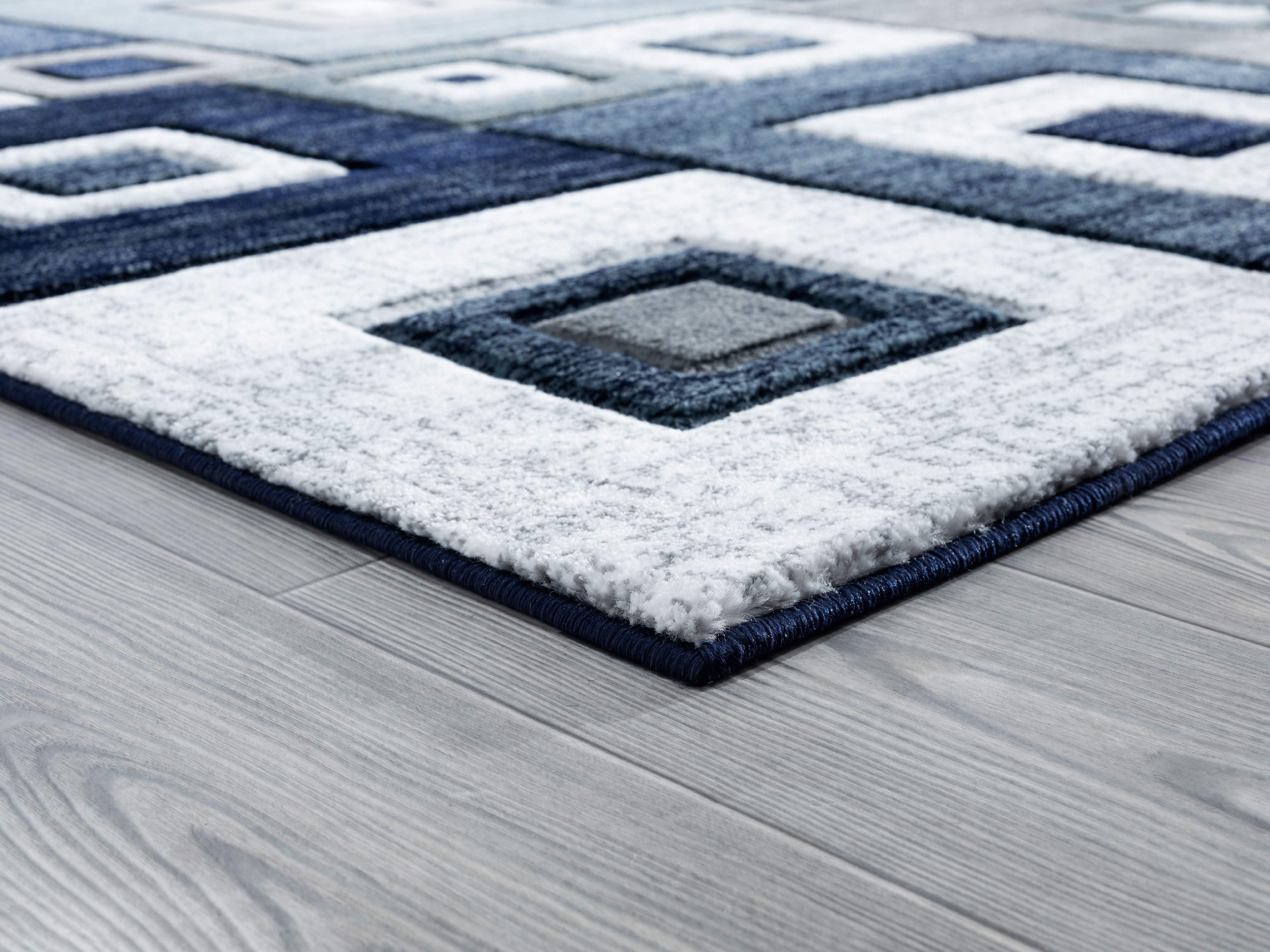 United Weavers Drachma Benson Modern Geometric Accent Rug, Navy, 2'7" x 4'2"