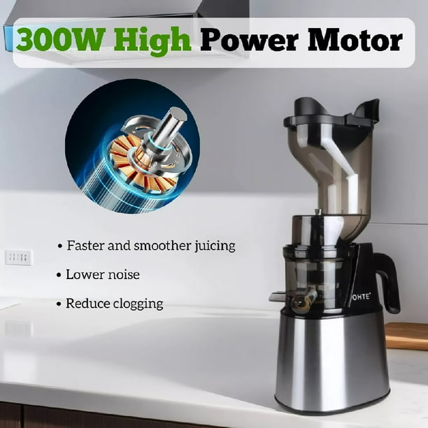 Toytexx 300 Watts Cold Press Slow Juicer, 5.1-Inch Feeding Chute