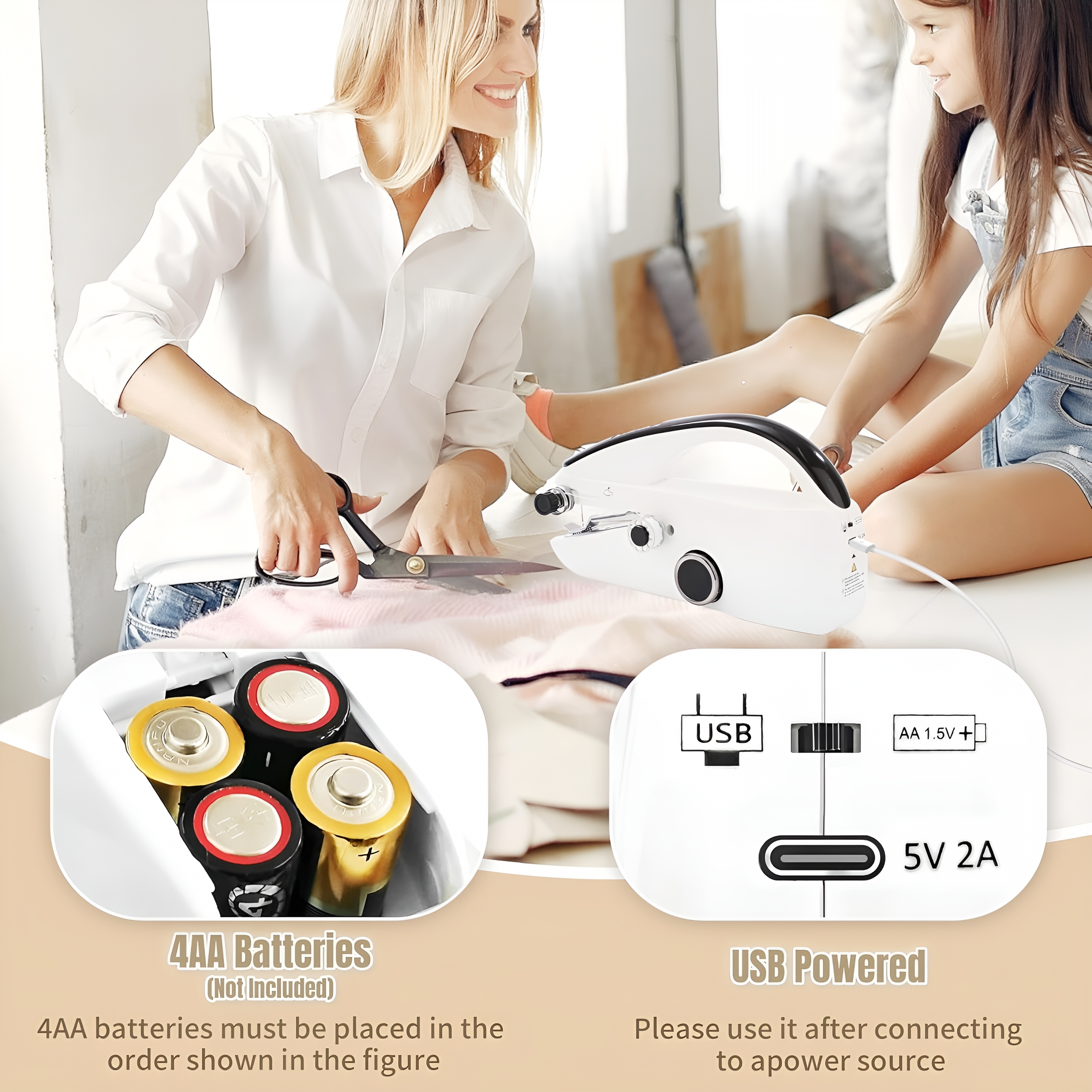 CURYMAY 2026 New Handheld Sewing Machine,Hand Held Sewing Machine for Adults,Portable Mini Sewing Device for Clothing Repairs,Diy Projects,Quilting,Crafts