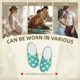 thumbnail image 7 of Lsque Teal Turquoise And White Polka Dot Pattern Womens Comfort Cotton on Scuff With Memory Foam and Anti-skid Sole Slipper-40/41, 7 of 7